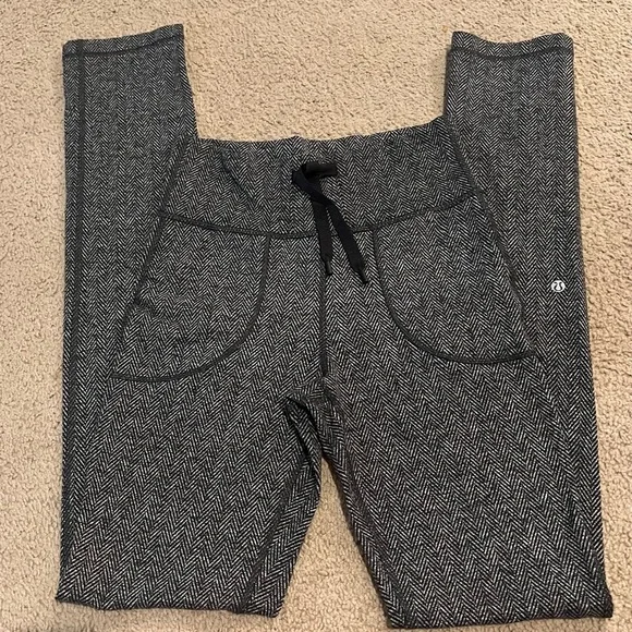 Lululemon Skinny Will Pant Full-On Luon Giant Herringbone Heathered Black Size 4 - Picture 11 of 11